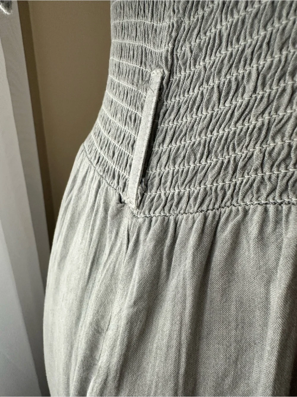 Young Threads Smocked Square-Neck Maxi Dress in Light Gray - Picture 7 of 7